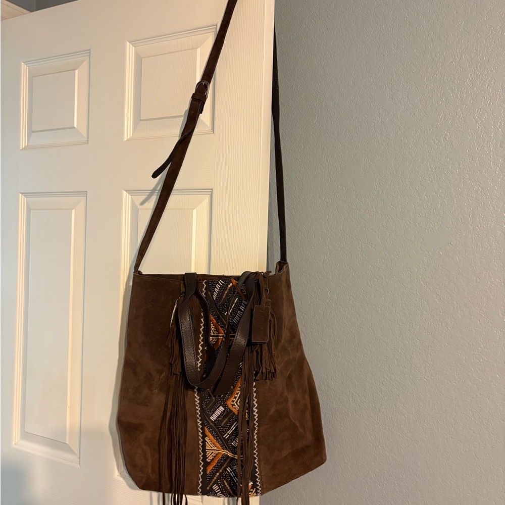 Idyllwind Miranda Lambert Brown Suede Crossbody Bag with Fringe